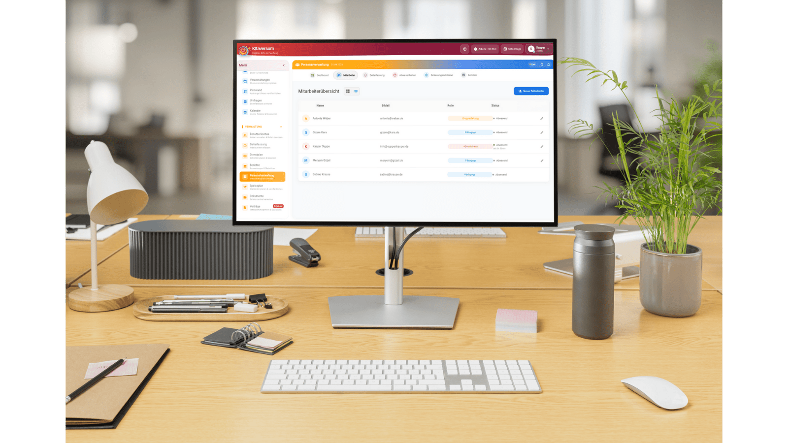 Teamverwaltung mit der Kita App
